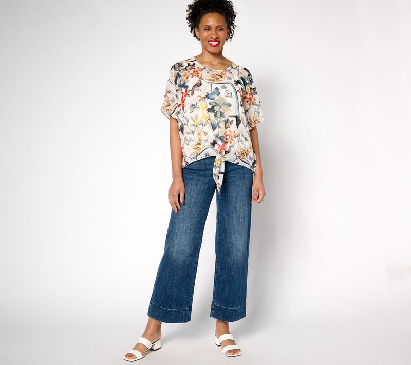 nicole by Nicole Miller Luxe Chiffon Tie Front Blouse — View 4