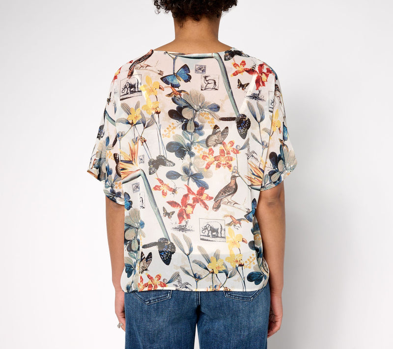 nicole by Nicole Miller Luxe Chiffon Tie Front Blouse — View 3