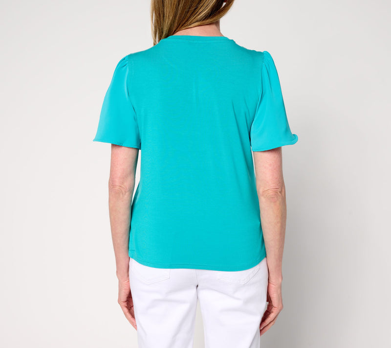 nicole by Nicole Miller Luxe Modal Flutter Sleeve Top — View 8