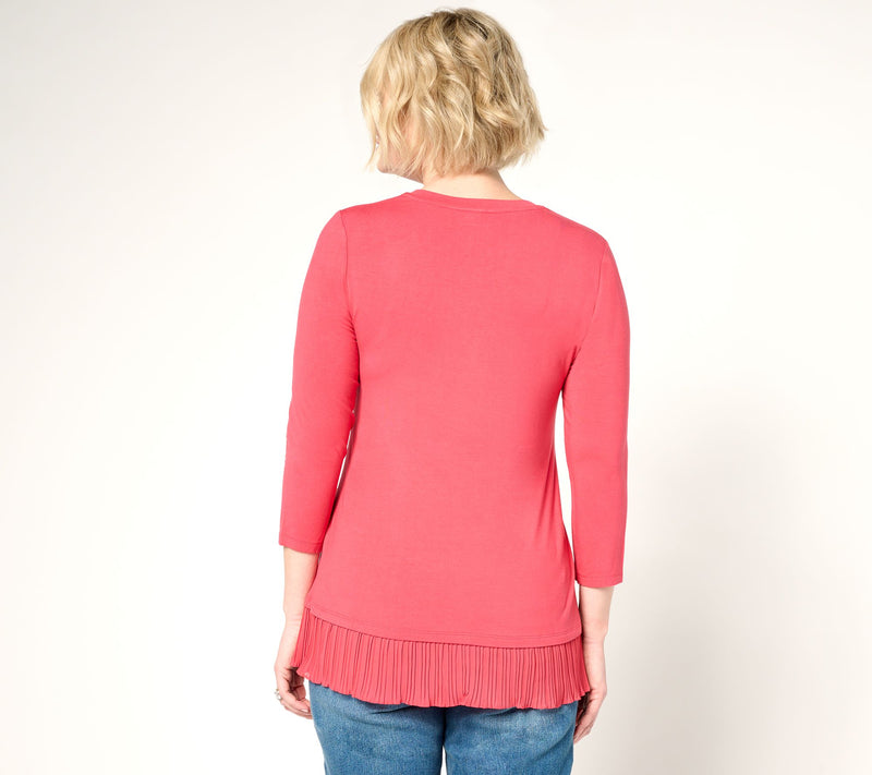 LOGO by Lori Goldstein Rayon 230 Top with Broomstick Hem — View 4