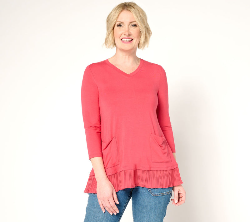 LOGO by Lori Goldstein Rayon 230 Top with Broomstick Hem — Main view