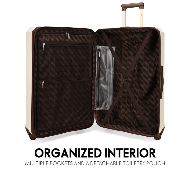 ELLE Luxe Journey Expandable Retro Spinner Luggage 3-Piece Set — View 3