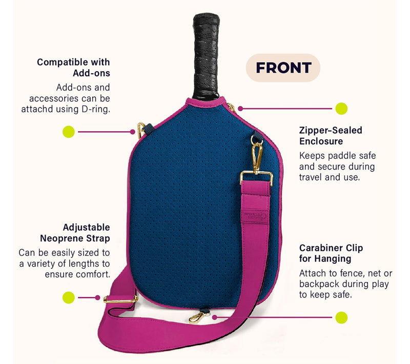 Posh Pickler Pickleball Paddle Cover with Storage & Strap — View 13