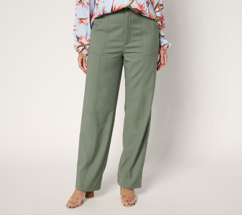 nicole by Nicole Miller Regular Stretch Twill Utility Pant — View 4