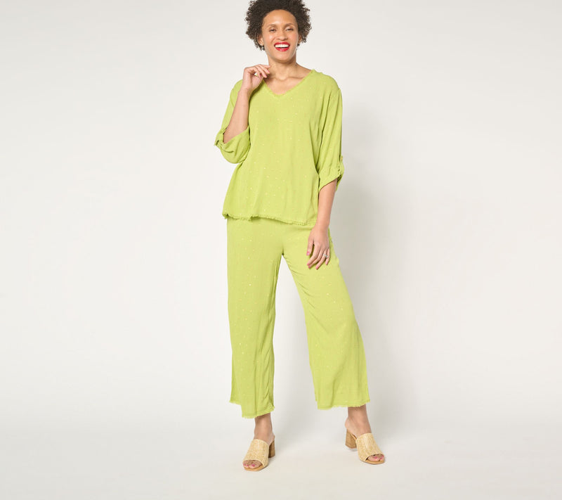 Susan Graver Soleil Lurex Clip Dot Dolman Sleeve Top — View 13