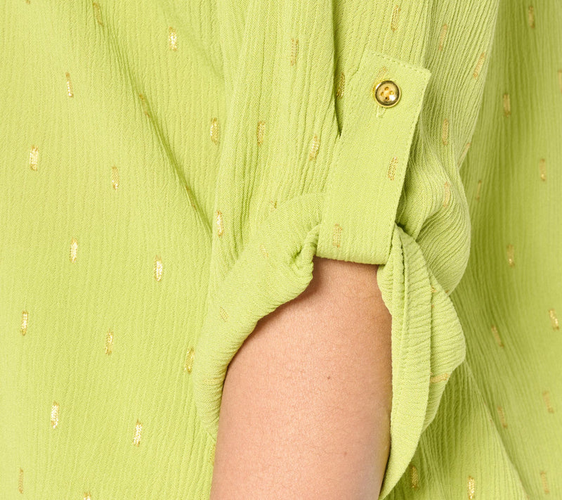 Susan Graver Soleil Lurex Clip Dot Dolman Sleeve Top — View 14