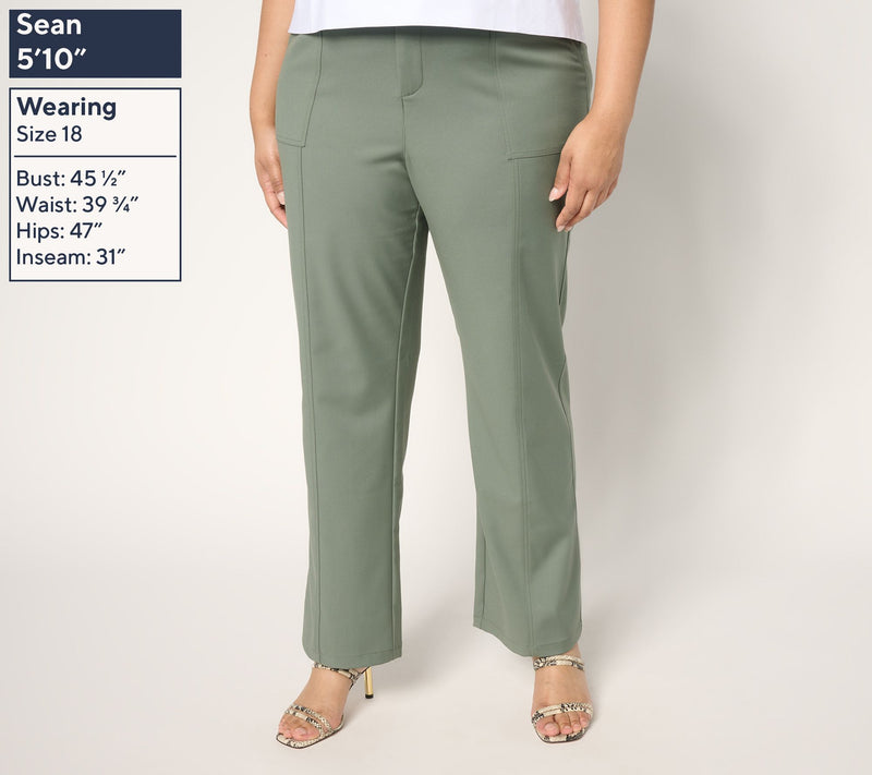 nicole by Nicole Miller Petite Stretch Twill Utility Pant — View 10