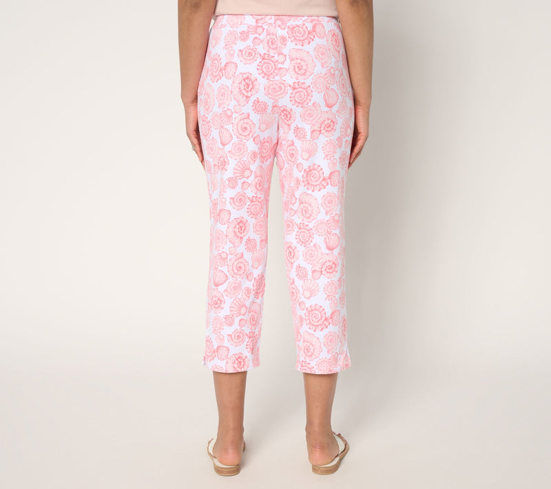 Quacker Factory Short Just Shelling French Terry Printed Crop Pants — View 4