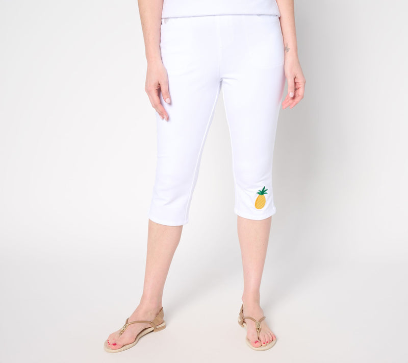 Quacker Factory DreamJeannes Cutie Fruity Embellished 19" Capri Pants — View 3