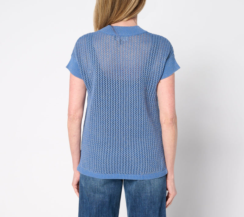 Susan Graver Summer Shine Short Sleeve Sweater — View 12
