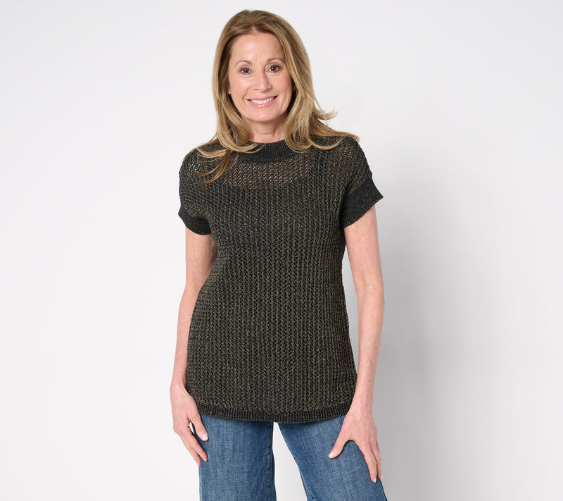 Susan Graver Summer Shine Short Sleeve Sweater — View 7
