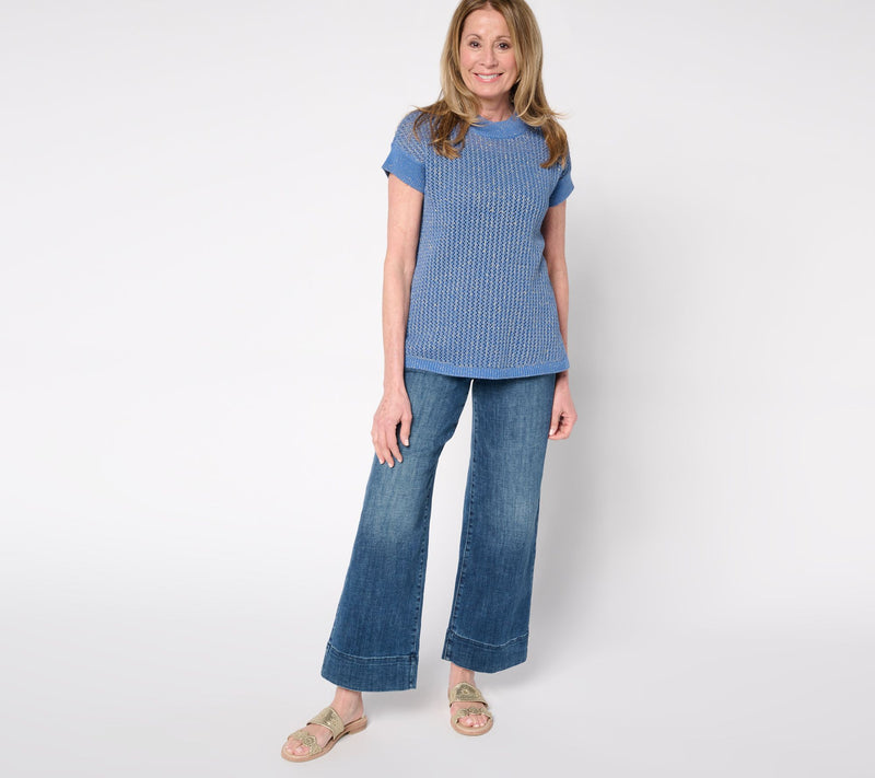 Susan Graver Summer Shine Short Sleeve Sweater — View 13