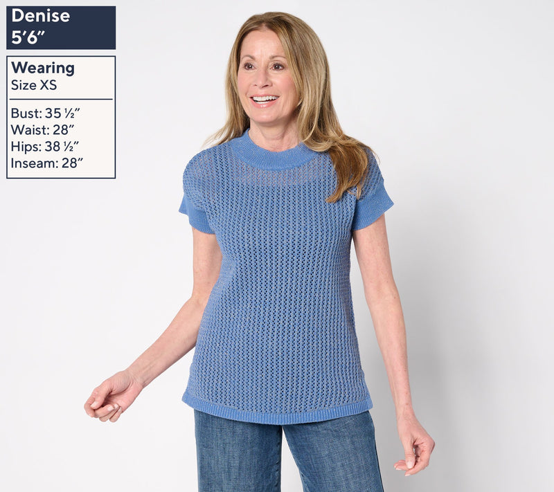 Susan Graver Summer Shine Short Sleeve Sweater — View 11
