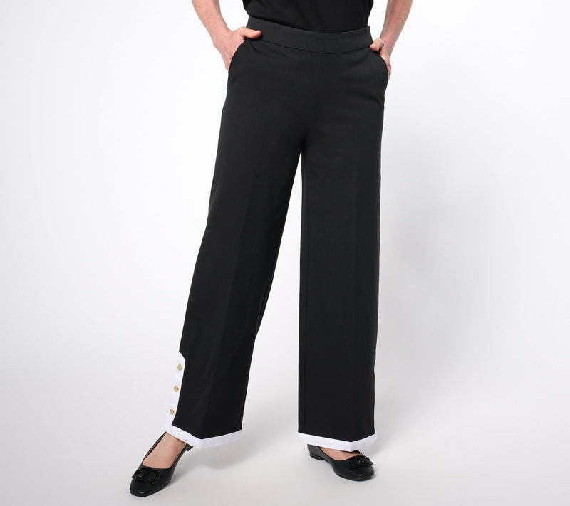 Isaac Mizrahi Live! Petite 24/7 Stretch Wide Leg Full Length Pants — View 5