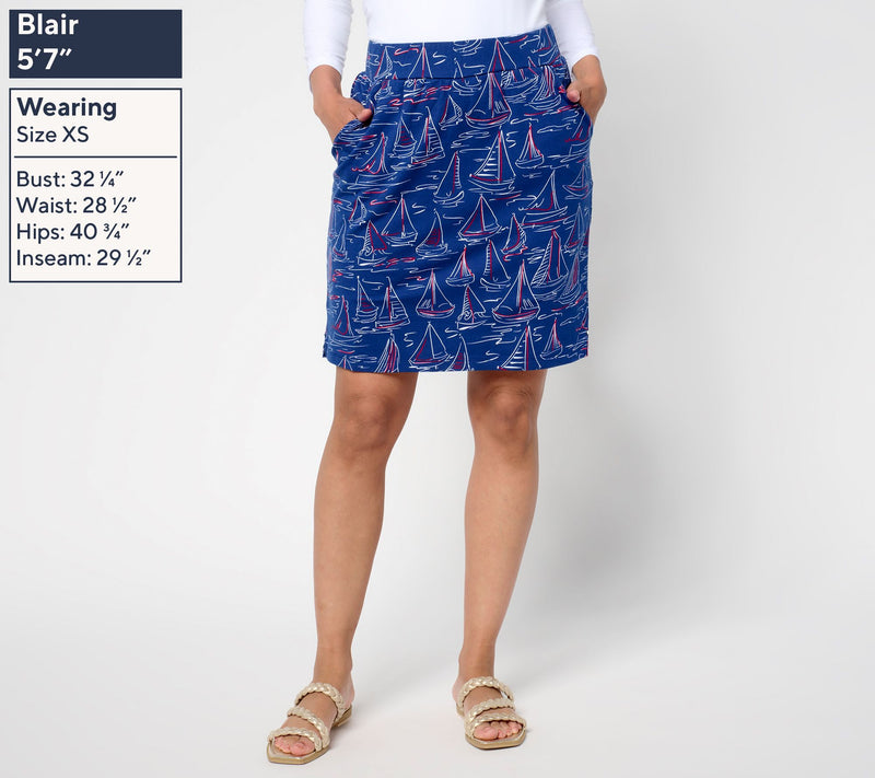 Quacker Factory Gone Sailing French Terry Skort — View 5