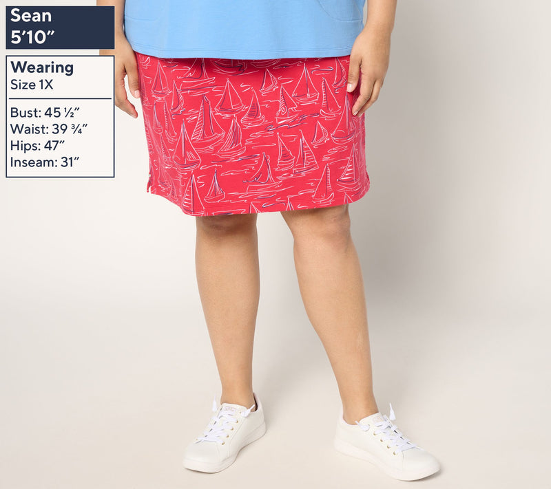 Quacker Factory Gone Sailing French Terry Skort — View 4