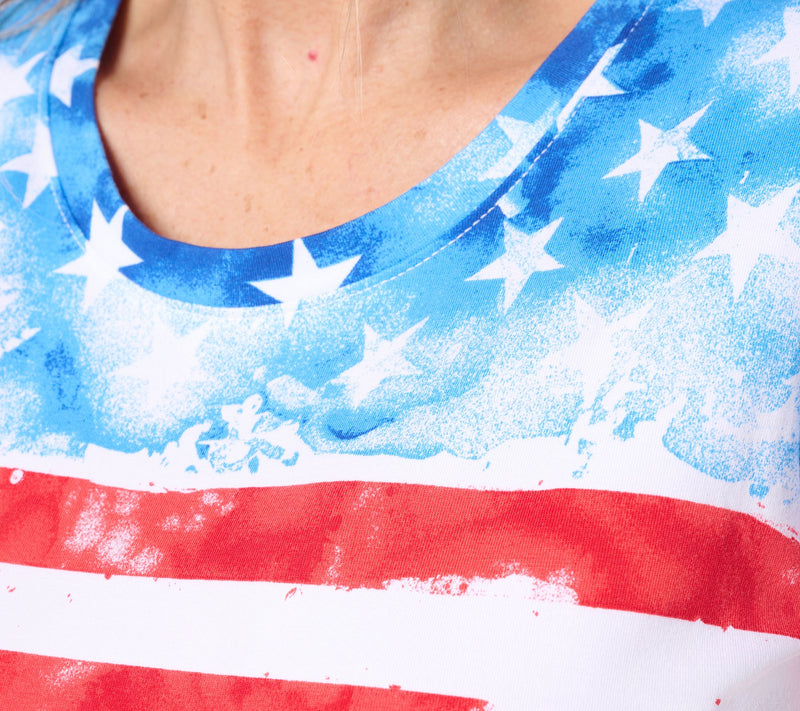 Denim & Co. Americana Favorite Jersey Short Sleeve Scoop Neck Top — View 12