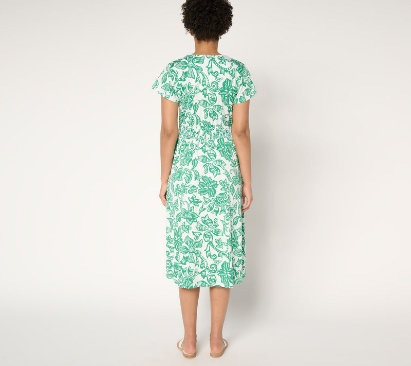 Denim & Co. Regular Favorite Jersey V-Neck Midi Dress — View 14
