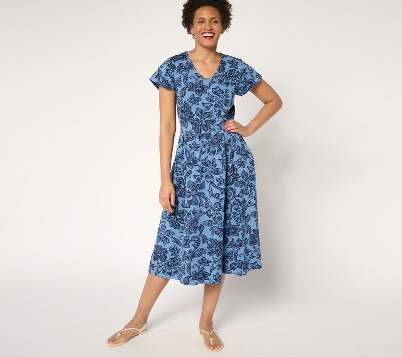 Denim & Co. Regular Favorite Jersey V-Neck Midi Dress — View 9