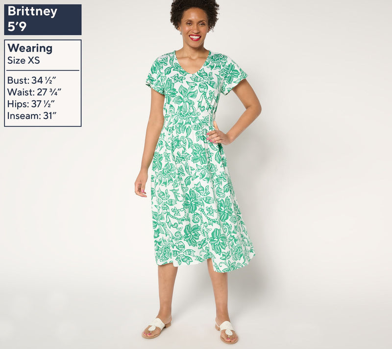 Denim & Co. Regular Favorite Jersey V-Neck Midi Dress — View 13