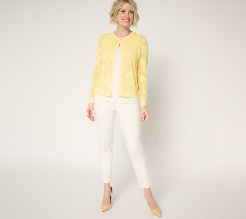 BEAUTIFUL by Lawrence Zarian 100% Cotton Novelty Stitch Cardigan — View 5