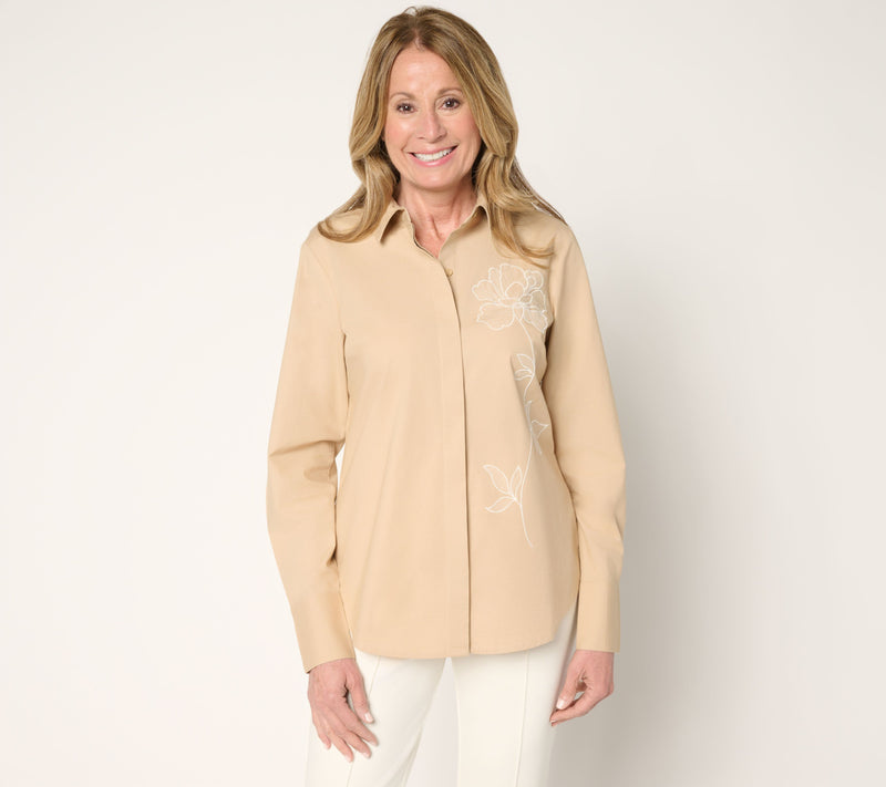 BEAUTIFUL by Lawrence Zarian Embroidered Long Sleeve Shirt — View 10
