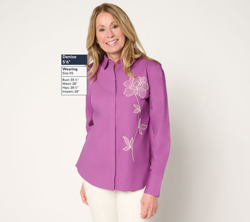 BEAUTIFUL by Lawrence Zarian Embroidered Long Sleeve Shirt — View 3