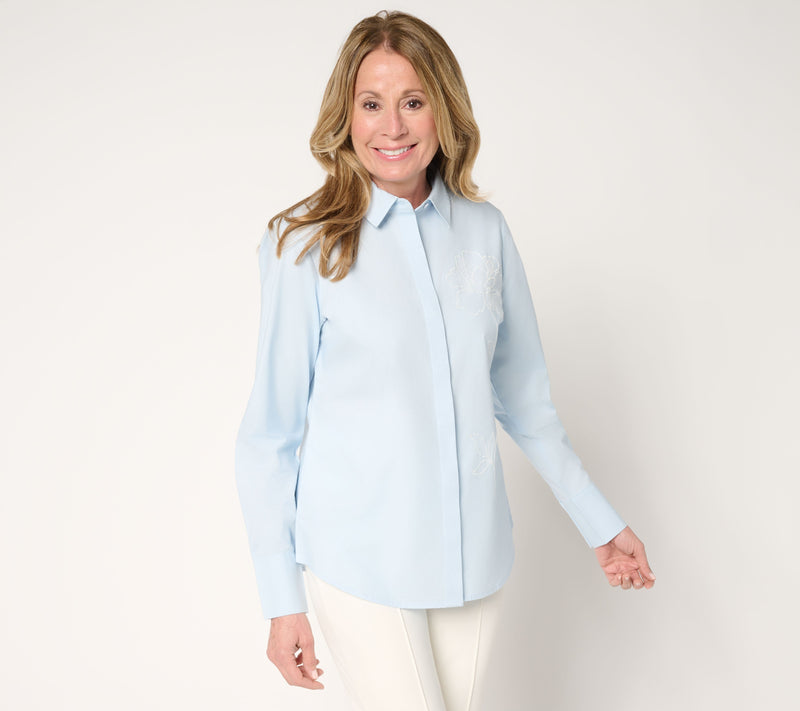 BEAUTIFUL by Lawrence Zarian Embroidered Long Sleeve Shirt — View 12