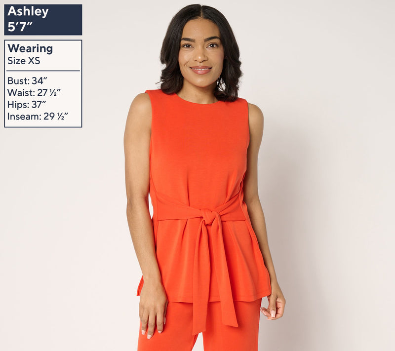 BEAUTIFUL by Lawrence Zarian Regular Sleeveless Tie Waist Tunic — View 11