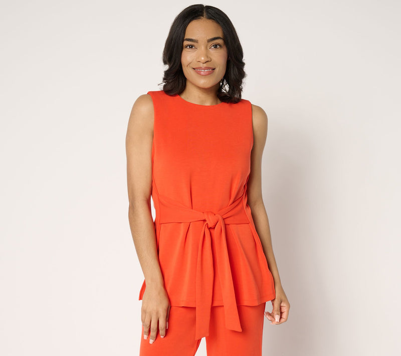 BEAUTIFUL by Lawrence Zarian Petite Sleeveless Tie Waist Tunic — View 9
