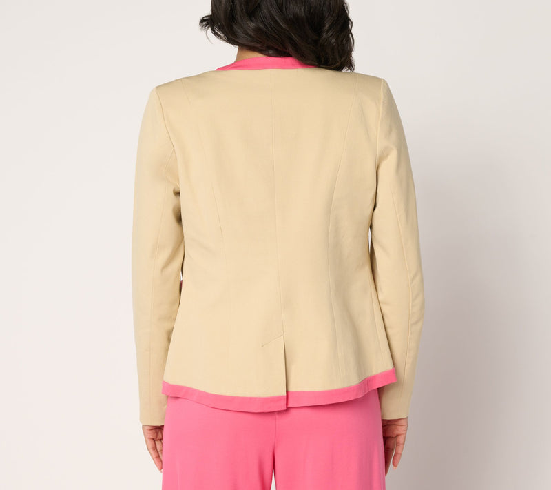 Isaac Mizrahi Live! 24/7 Stretch Jacket with Contrast Trim — View 4