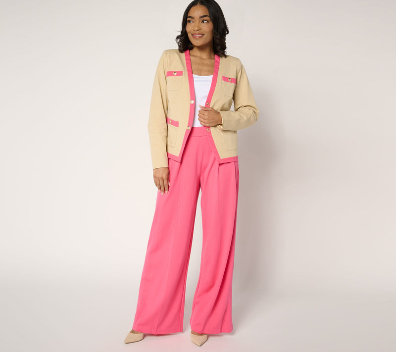 Isaac Mizrahi Live! 24/7 Stretch Jacket with Contrast Trim — View 5