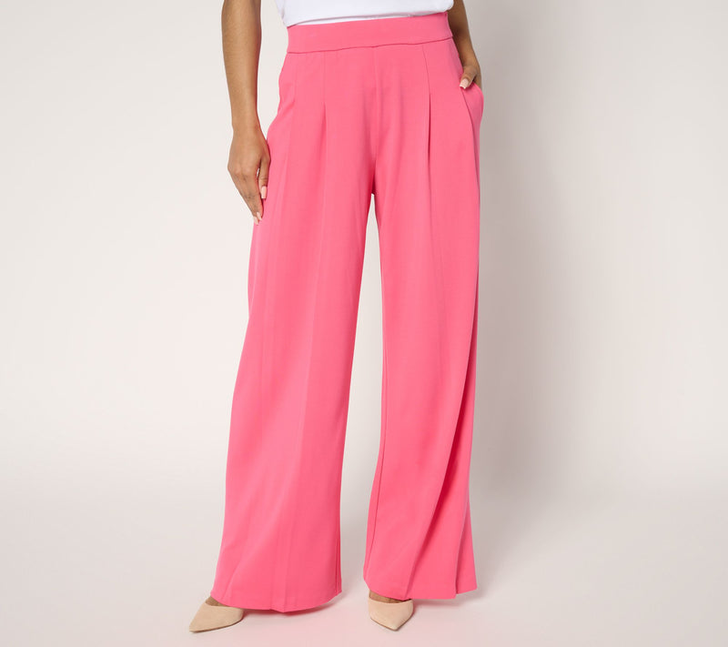 Isaac Mizrahi Live! Regular Sublime Stretch Ponte Wide Leg Pants — Main view