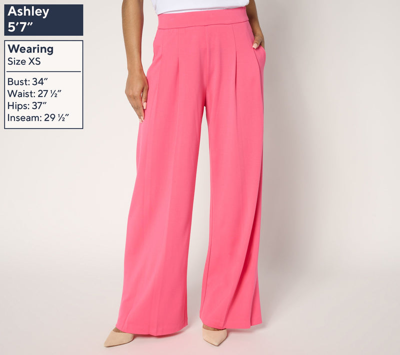 Isaac Mizrahi Live! Regular Sublime Stretch Ponte Wide Leg Pants — View 11