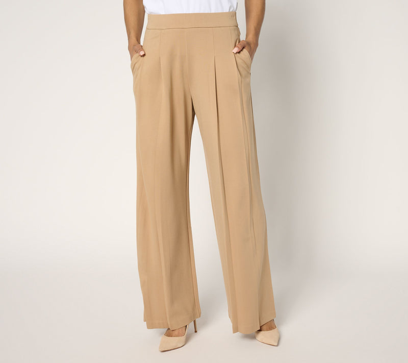 Isaac Mizrahi Live! Regular Sublime Stretch Ponte Wide Leg Pants — View 9