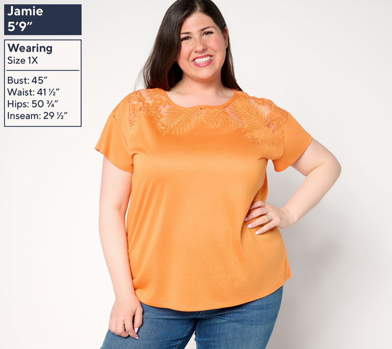 BEAUTIFUL by Lawrence Zarian The Denise Burnout Knit T-Shirt — View 10
