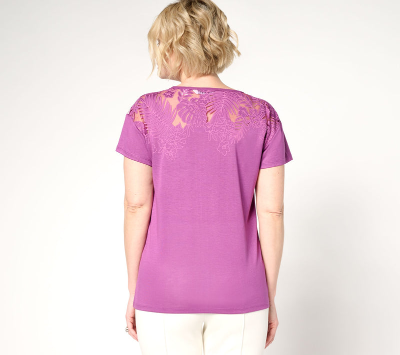 BEAUTIFUL by Lawrence Zarian The Denise Burnout Knit T-Shirt — View 12