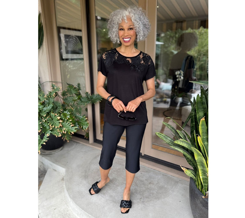 BEAUTIFUL by Lawrence Zarian The Denise Burnout Knit T-Shirt — View 15