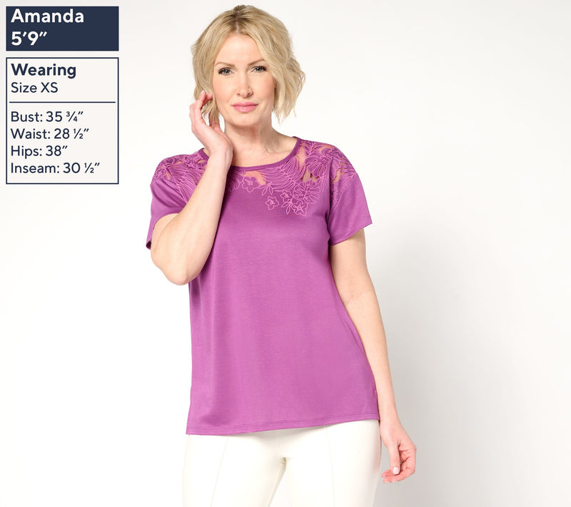 BEAUTIFUL by Lawrence Zarian The Denise Burnout Knit T-Shirt — View 11