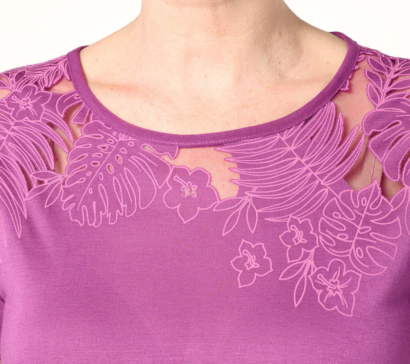 BEAUTIFUL by Lawrence Zarian The Denise Burnout Knit T-Shirt — View 14