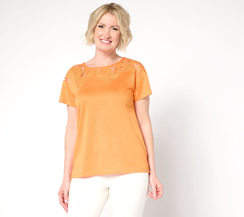BEAUTIFUL by Lawrence Zarian The Denise Burnout Knit T-Shirt — View 7