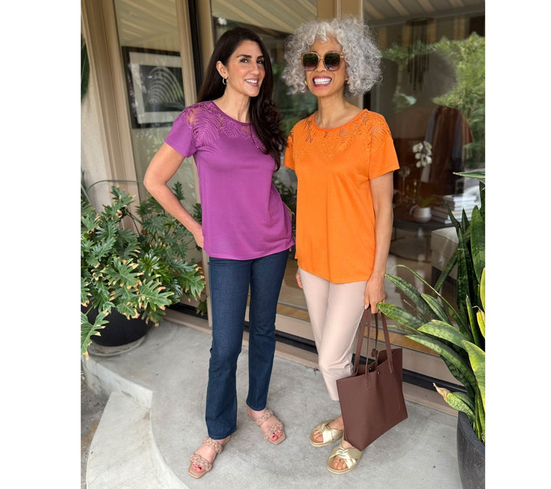BEAUTIFUL by Lawrence Zarian The Denise Burnout Knit T-Shirt — View 16