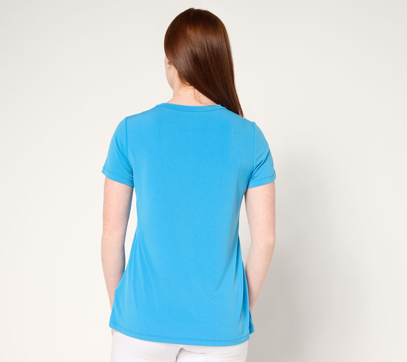 Susan Graver Modern Essentials Liquid Knit Crew-Neck Top — View 4