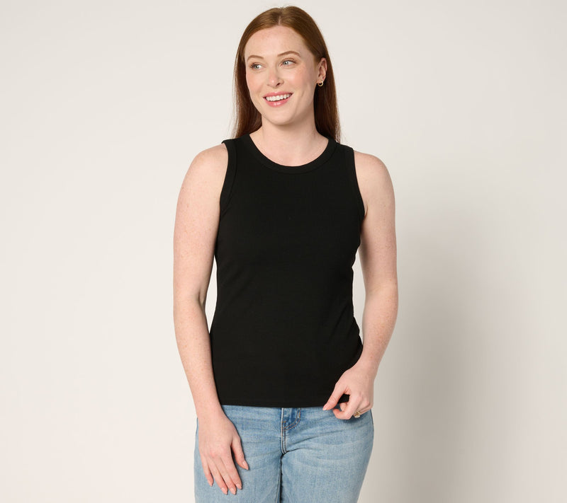 Susan Graver Every Day Rib Knit Tank Top — View 9