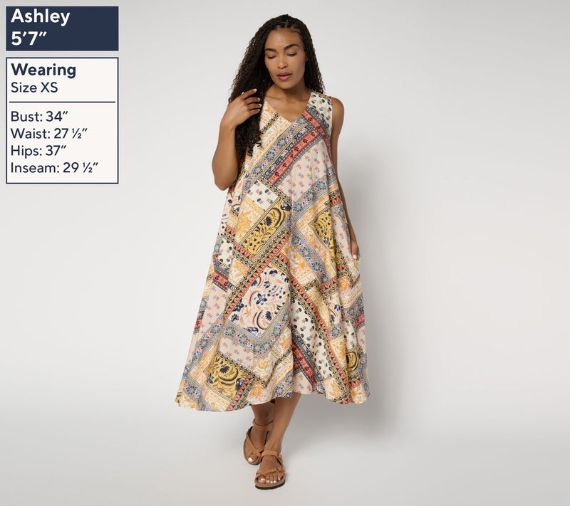 Susan Graver Passport Regular Dolce Textured Woven Midi Dress — View 9