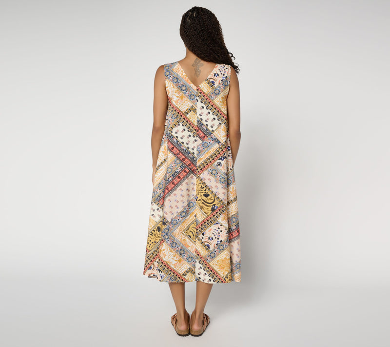 Susan Graver Passport Regular Dolce Textured Woven Midi Dress — View 10