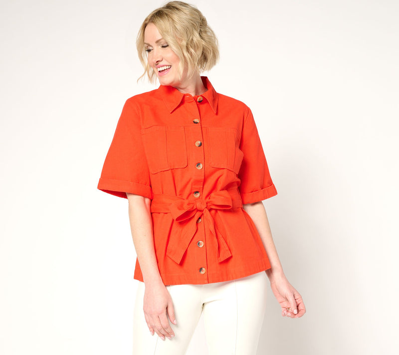 BEAUTIFUL by Lawrence Zarian The Milinda Short Sleeve Safari Jacket — Main view