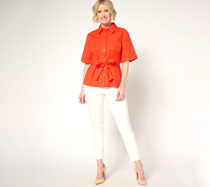 BEAUTIFUL by Lawrence Zarian The Milinda Short Sleeve Safari Jacket — View 5