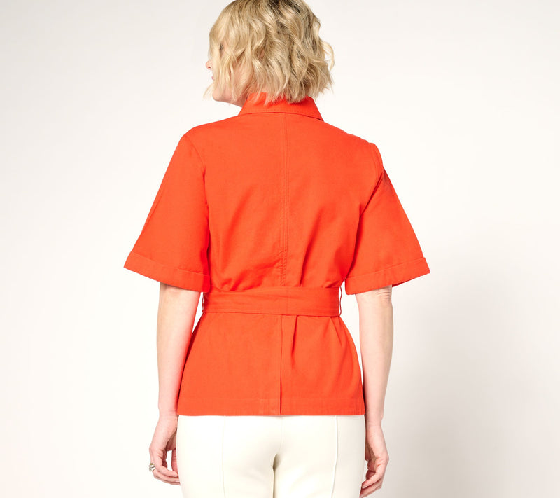 BEAUTIFUL by Lawrence Zarian The Milinda Short Sleeve Safari Jacket — View 4
