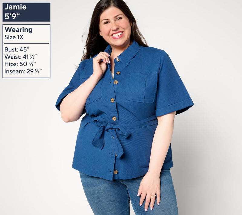 BEAUTIFUL by Lawrence Zarian The Milinda Short Sleeve Safari Jacket — View 2